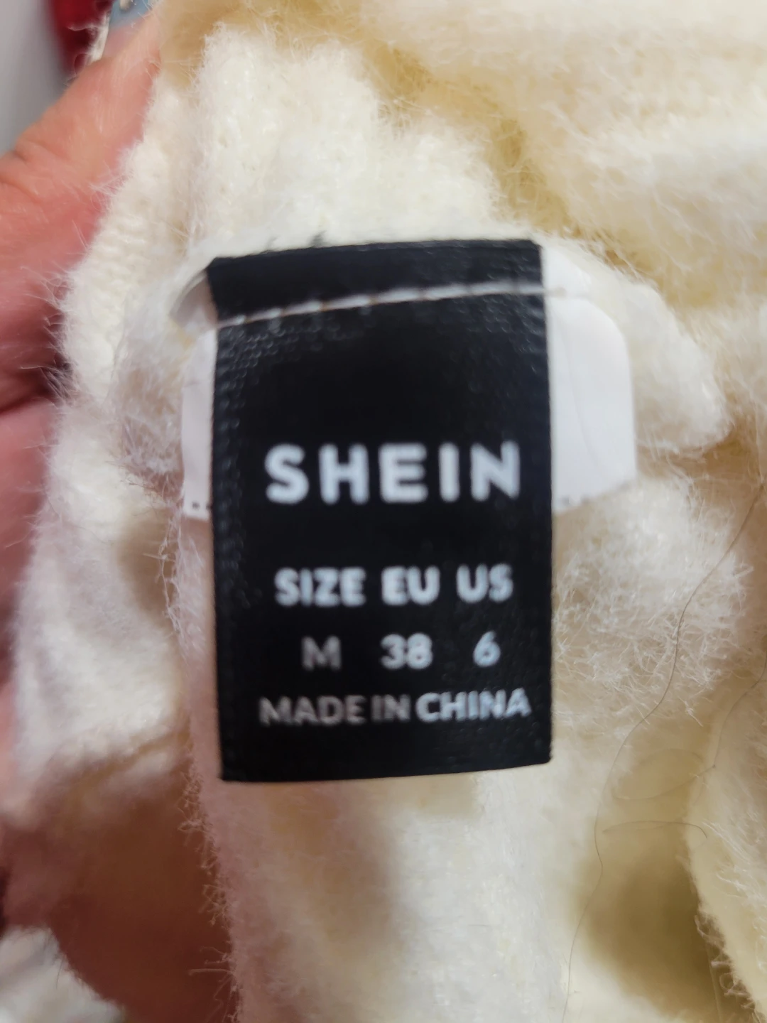 SHEIN Cream Fuzzy Wrap Sweater - photo 2
