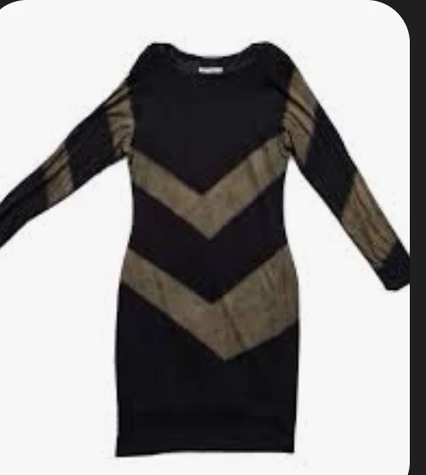 Joseph Ribkoff Black Chevron Dress - Size 14