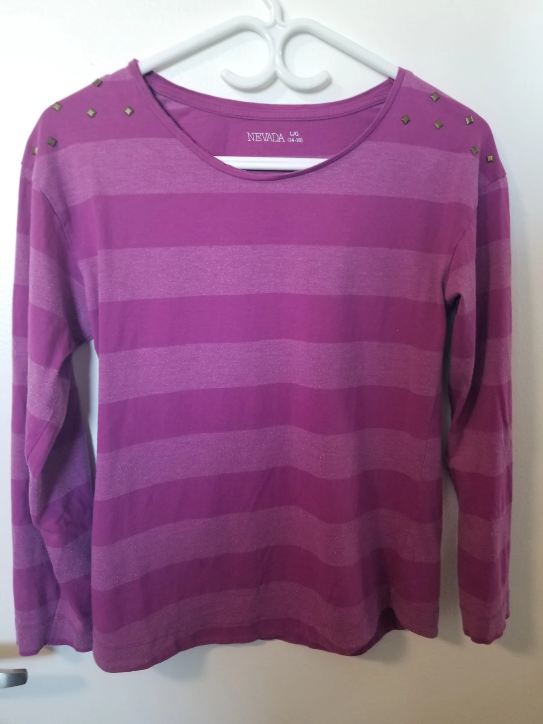 Nevada Girls Striped Long Sleeve Top Size L/G (14-16)