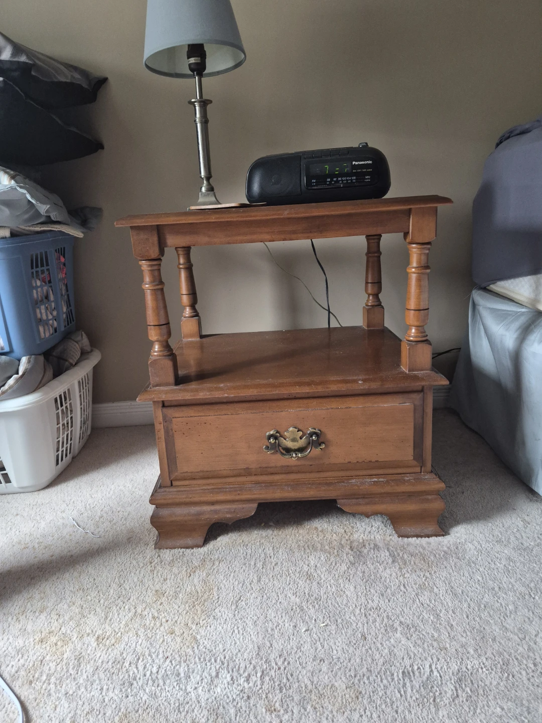 Wooden End Table with Drawer