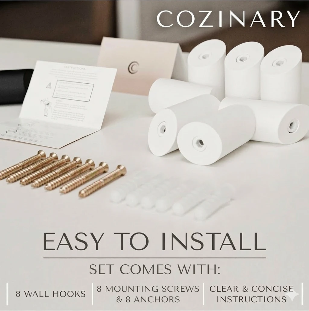 COZINARY Wall Hooks Set of 8 (Black/White) - photo 3