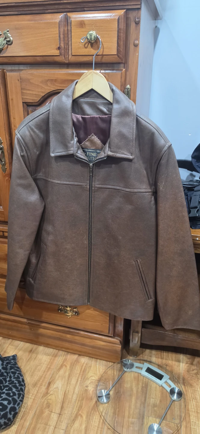 James & James Brown Leather Jacket