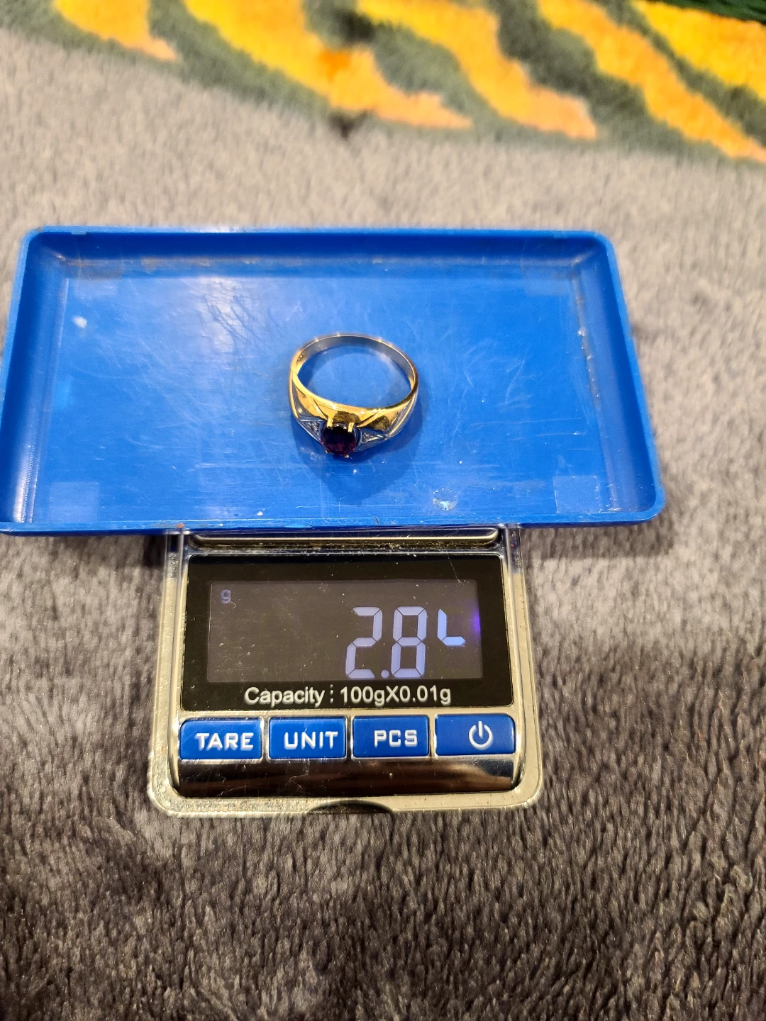 10K Gold Garnet and Diamond Ring