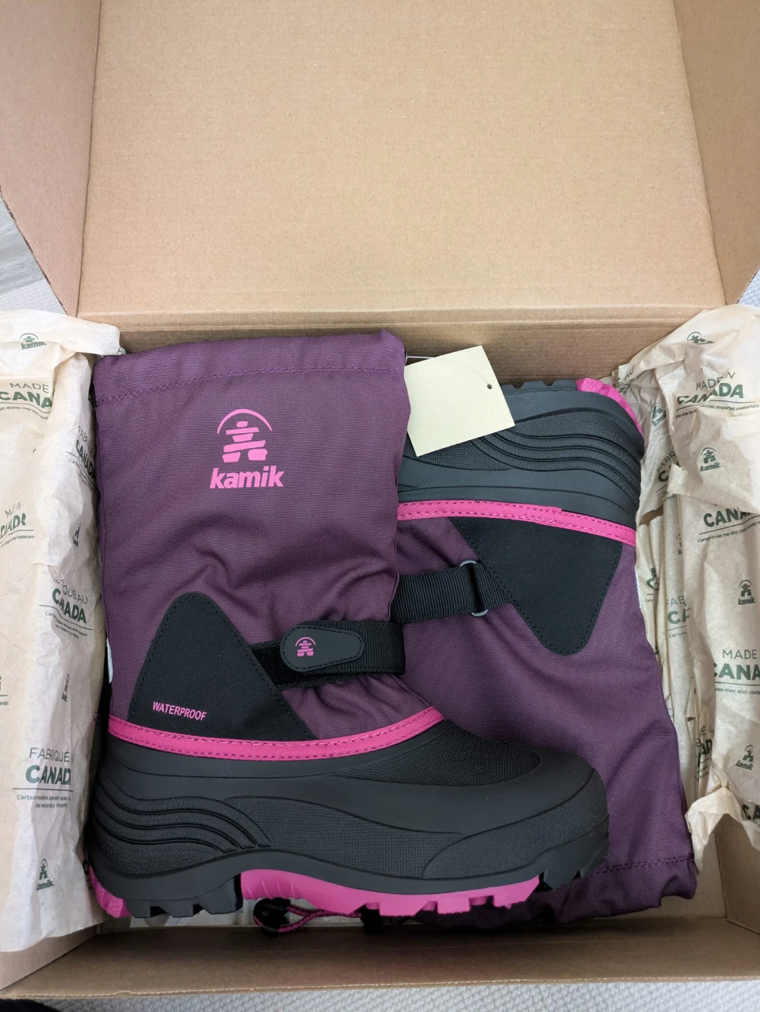 Kamik Waterbug 5 Youth Winter Boots - Purple - Size 5 - photo 3
