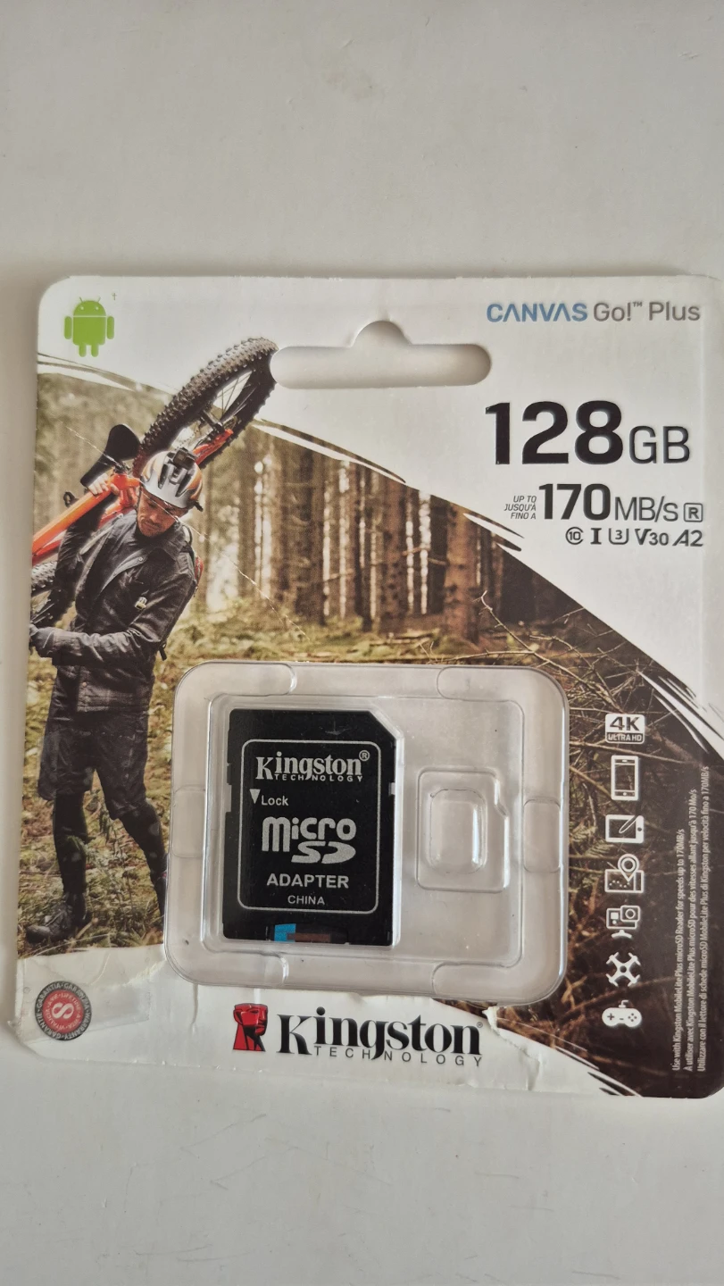 Kingston 128GB microSDXC Canvas Go! Plus U3 V30 A2 Adapter