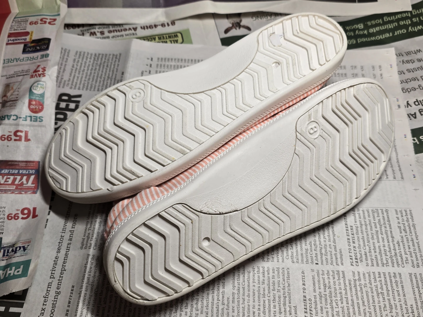 Madden Girl Pink Striped Canvas Sneakers Size 8 - photo 4