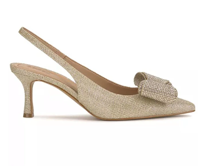 Gold Sparkly Bow Heels - photo 2