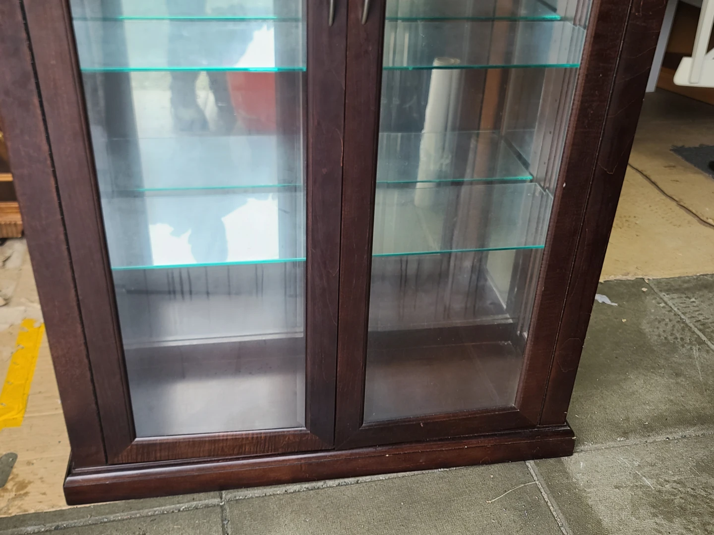 Dark Wood Display Cabinet with Glass Shelves - photo 4