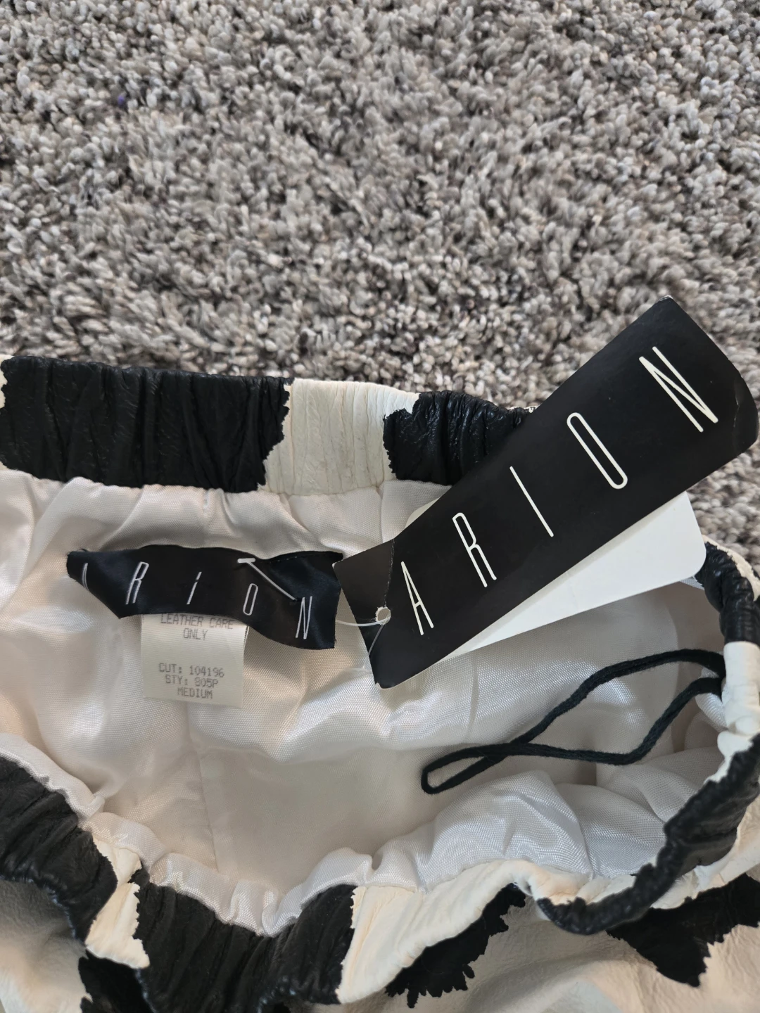 ARION Cow Print Genuine Leather Skirt - Medium