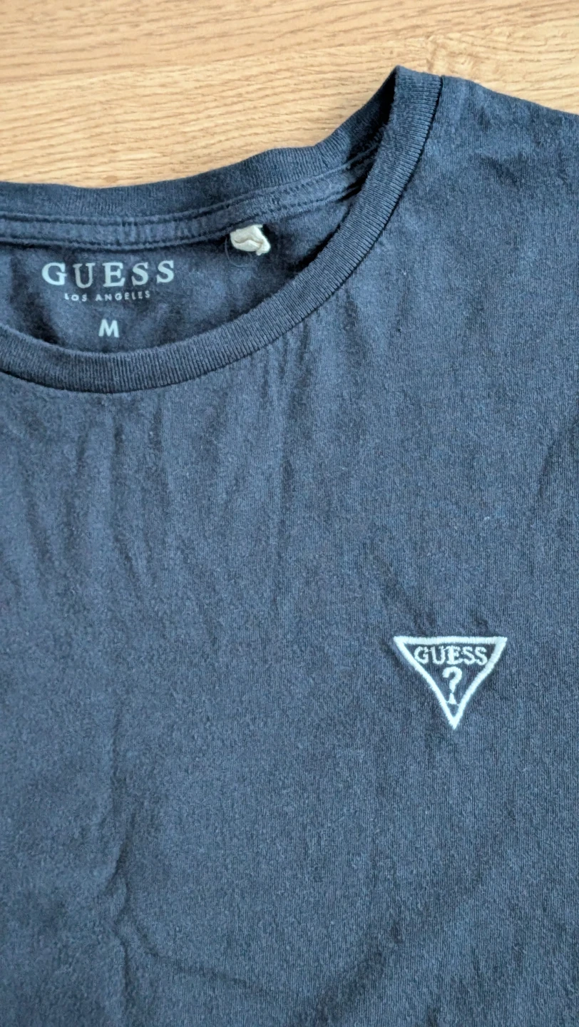 Men's Guess T Shirt - Size M - Small Logo Tee - Black - photo 3