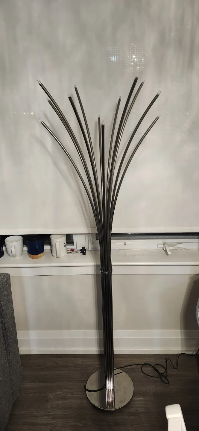 Modern Chrome Arc Floor Lamp with LED Lights - photo 2