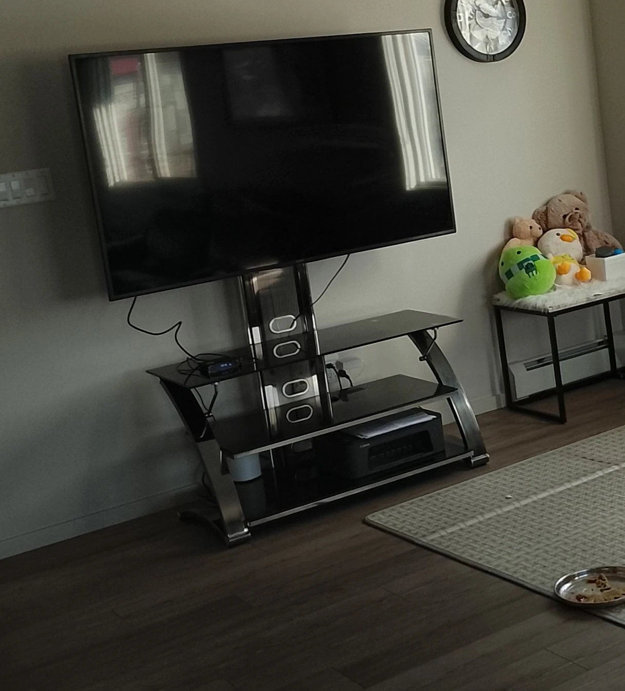 Glass and Metal TV Stand