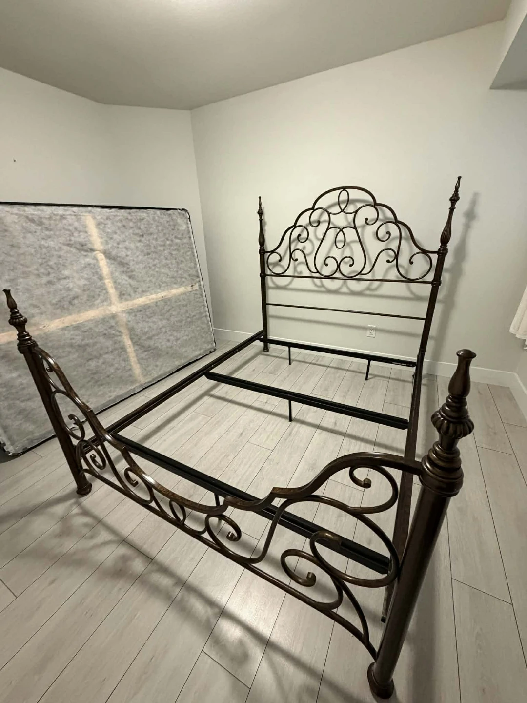 Bombay brand Metal Bed Frame with Ornate Headboard