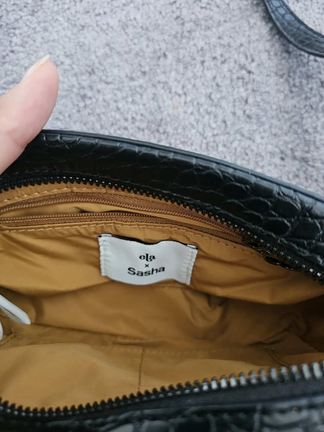 Ela x Sasha Black Croc Belt Bag - photo 3