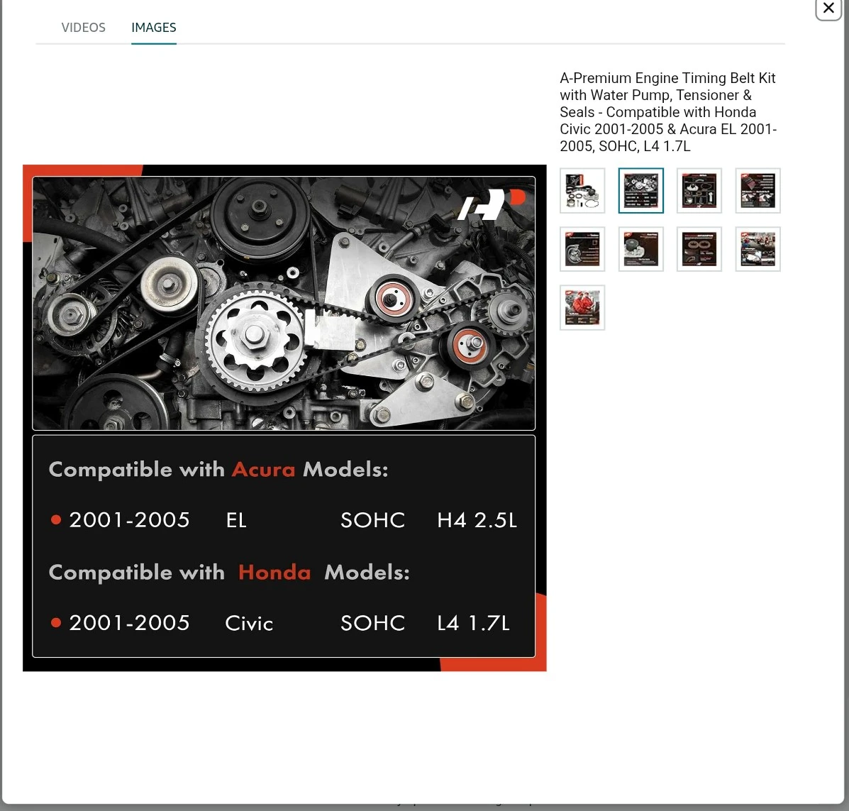A-Premium Engine Timing Belt Kit with Water Pump - photo 3