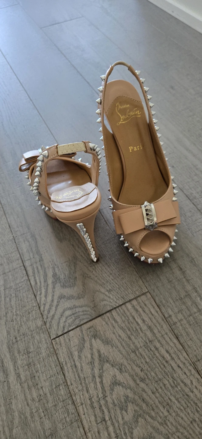 Christian Louboutin Nude Studded Heels 37