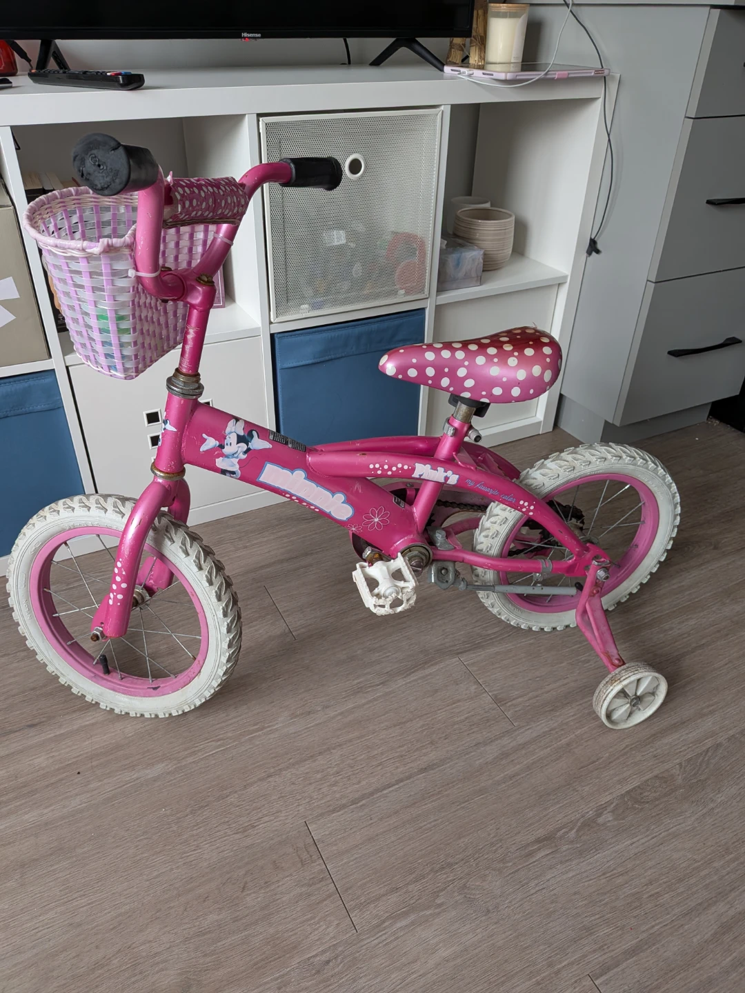 Kids Pink Princess Bicycle with Basket - photo 2