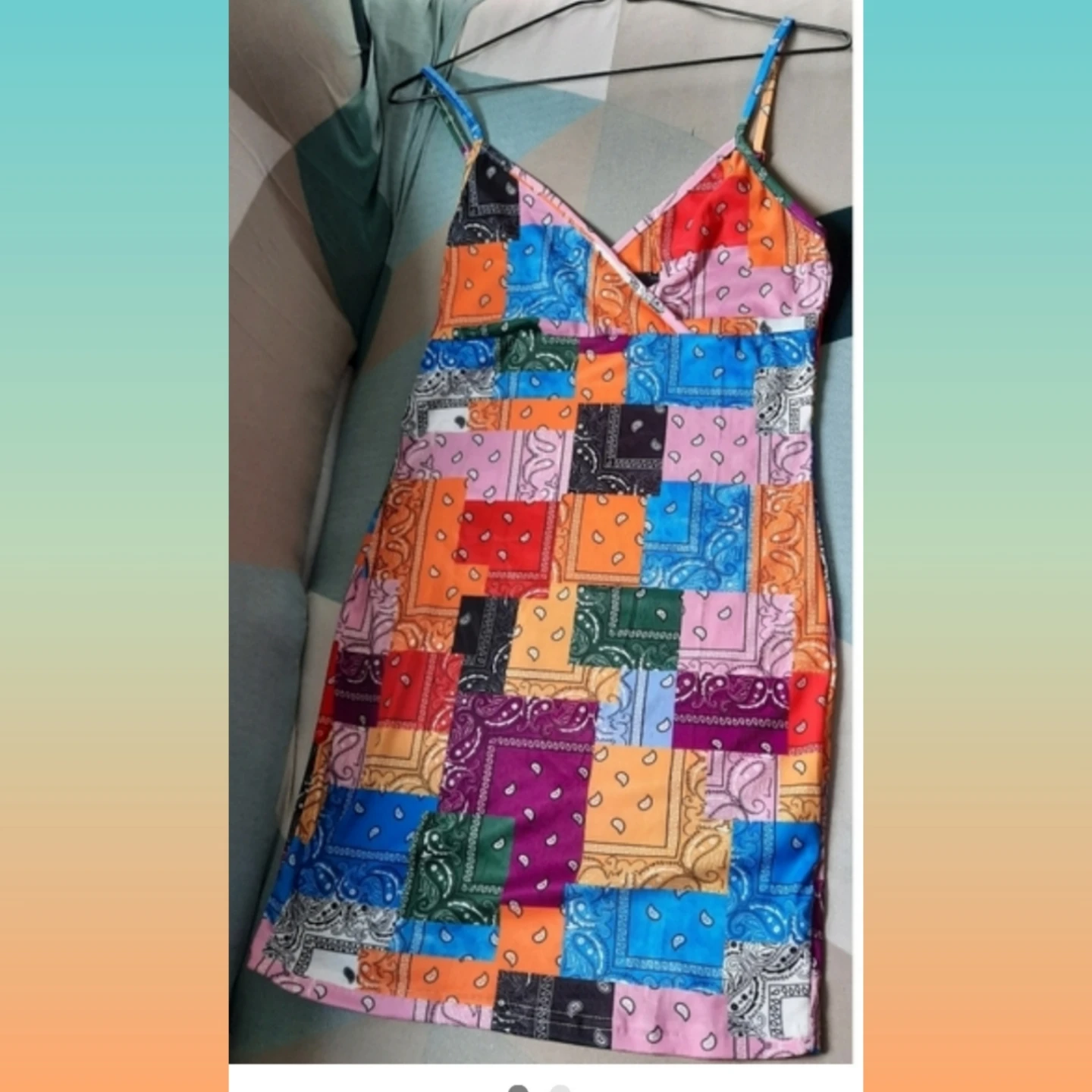 Patchwork Bandana Print Mini Dress