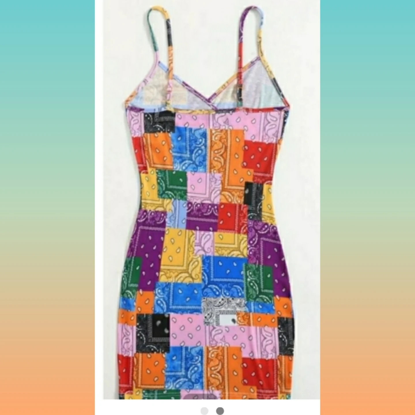 Patchwork Bandana Print Mini Dress - photo 2