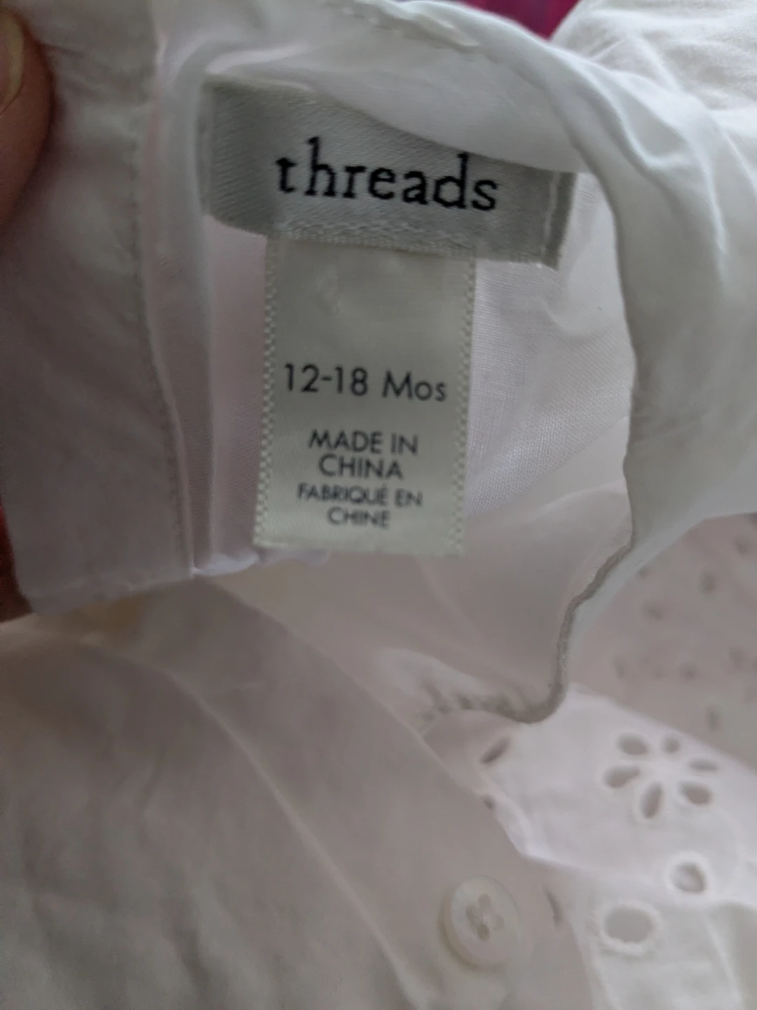 Threads Baby Dress - 12-18 Months - White - photo 4