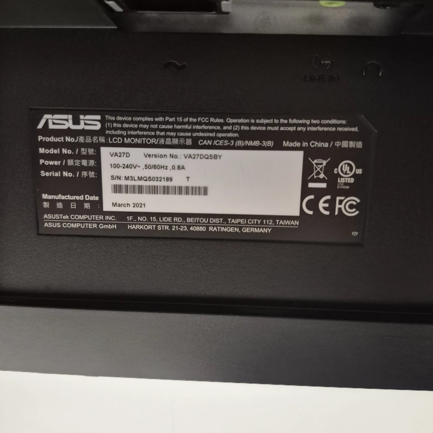 Asus 27 Inch Computer Monitor with HDMI cabel - photo 5