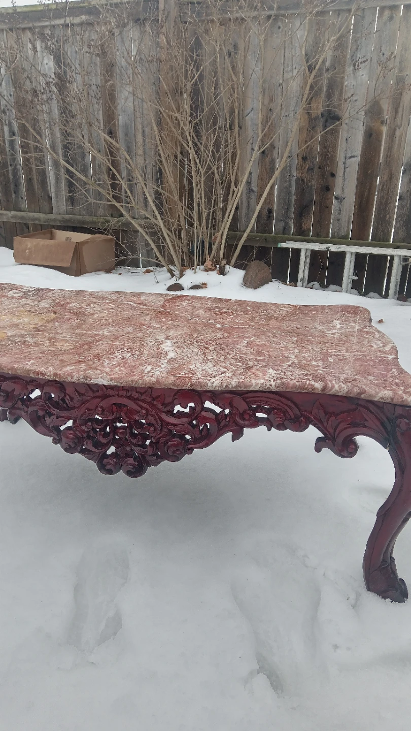 Ornate Marble Top Side Tables (Set of 2) - photo 3