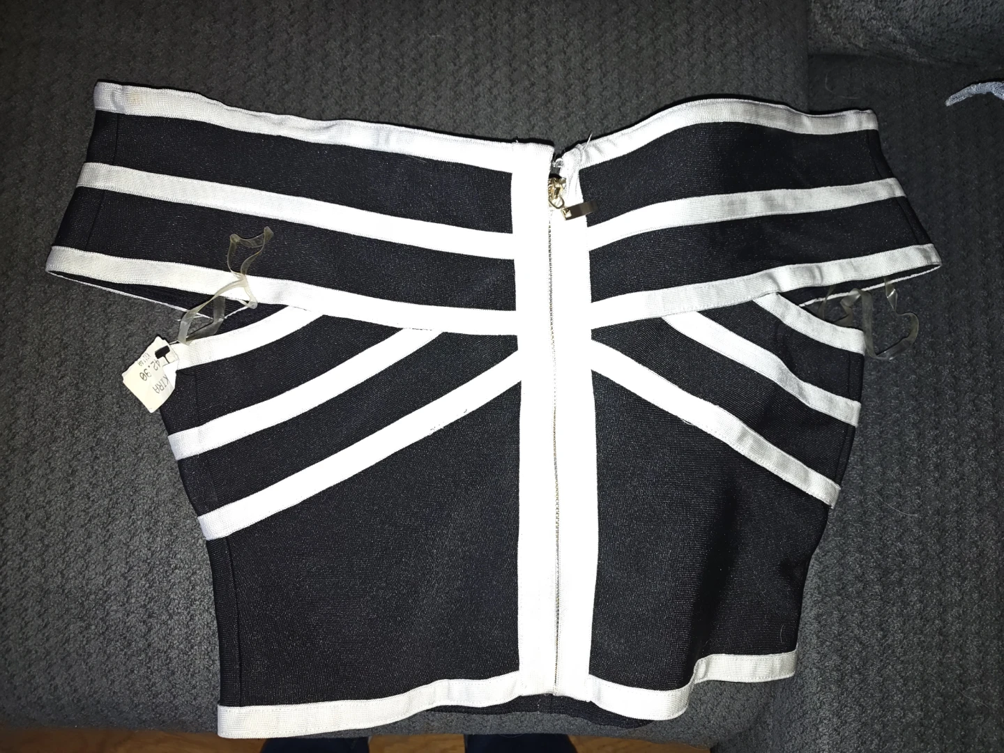 Black & White Strappy Off-the-Shoulder Akira Top - photo 2