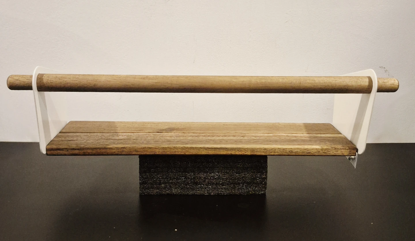 Acacia Wood Wall Mounted Floating Wall Shelves, 15"x0.8"x2.7" - photo 4