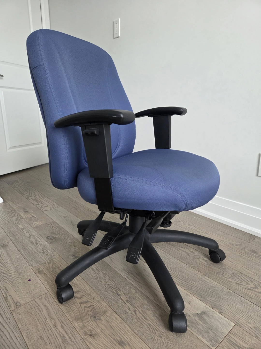 Blue Office Chair with multiple adjustable settings