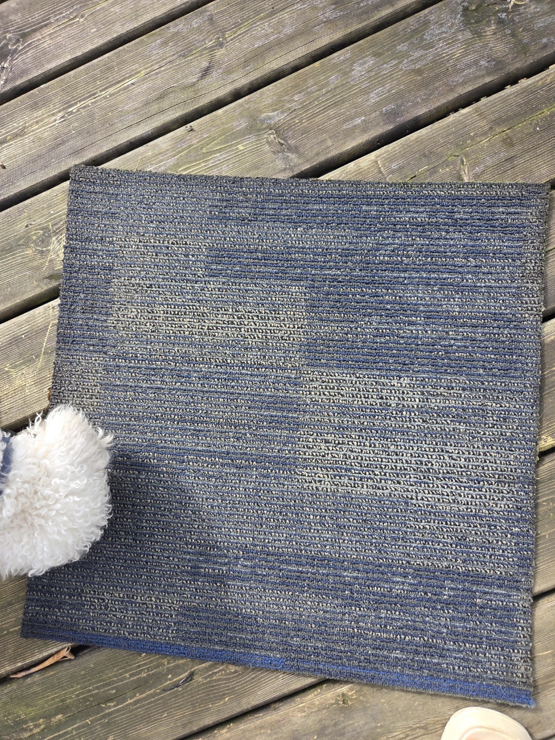 Blue and Grey Striped Area Rug
