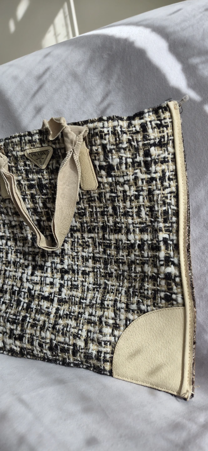 PRADA Tweed Tote Bag - photo 3