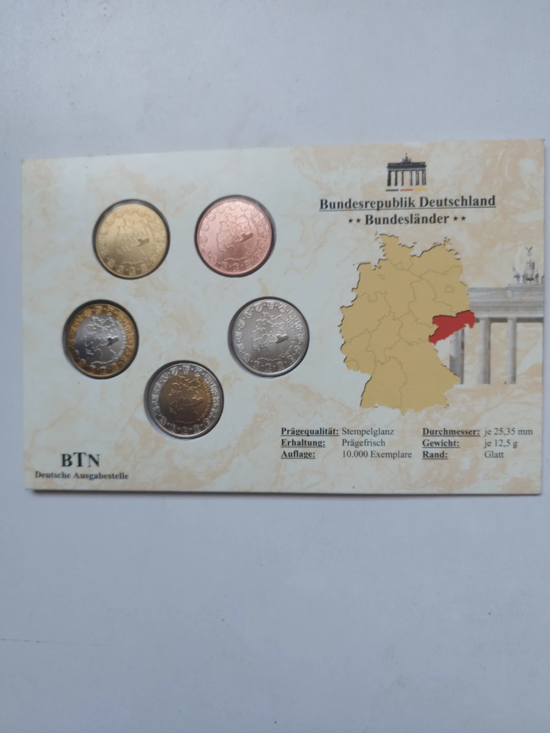 Germany Bundesländer-Satz "Freistaat Sachsen" Coin Set - photo 2