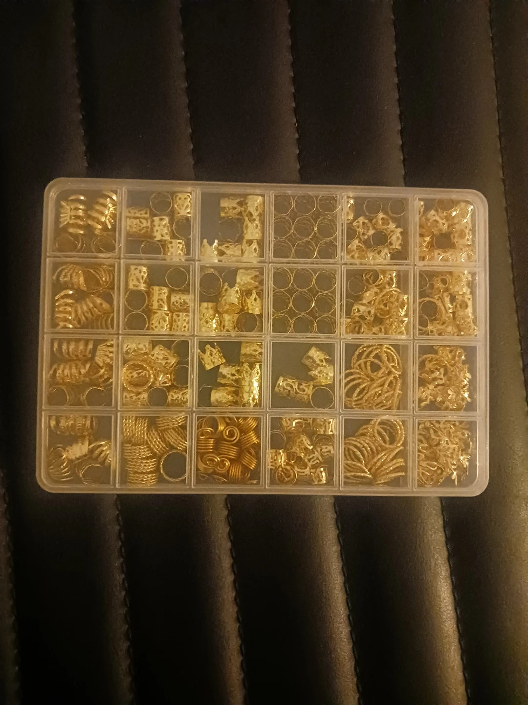 Brand new Gold Tone Hair Braiding Beads and Rings Set