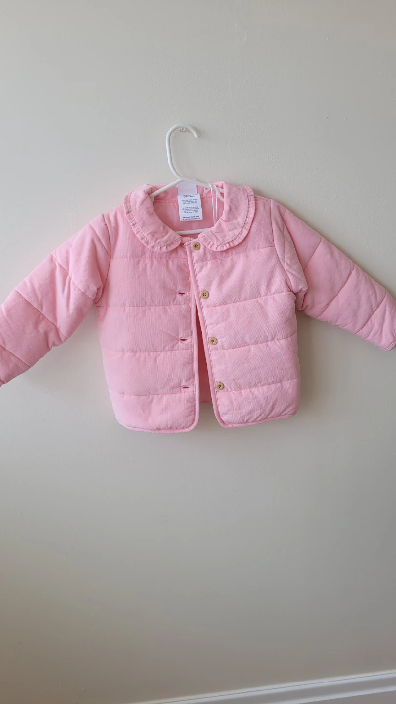 Sprout Pink Corduroy Puffer Jacket - Size 2