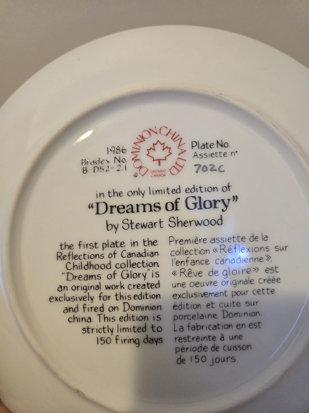 Dominion China "Dreams of Glory" Collector Plate - photo 2