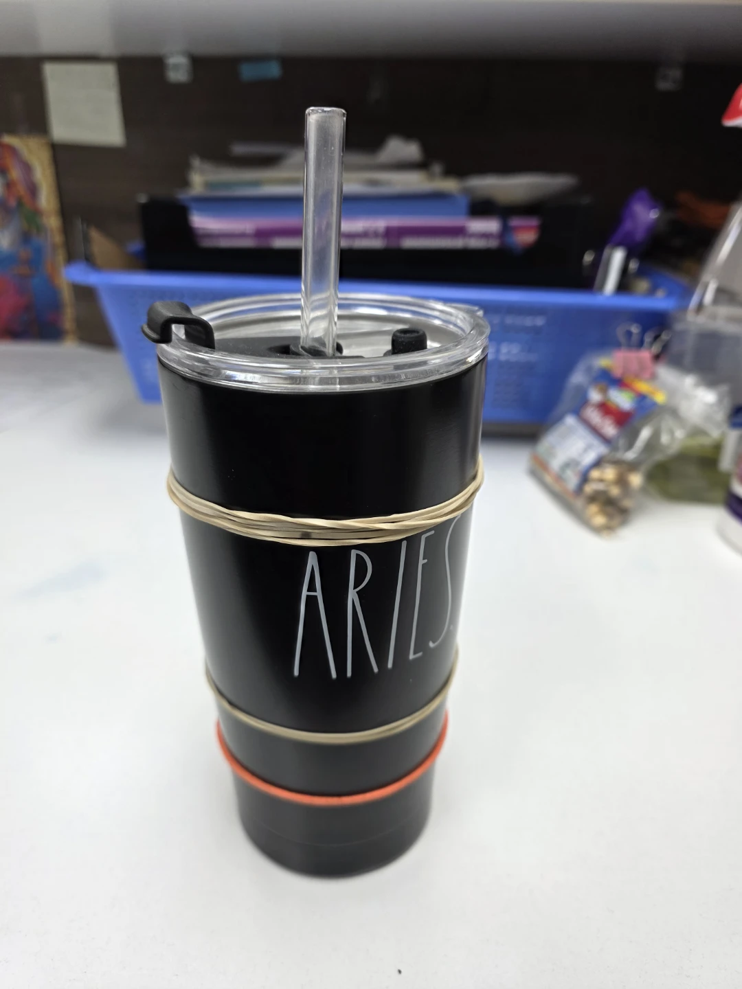 Rae Dunn "Aries" Tumbler with Straw