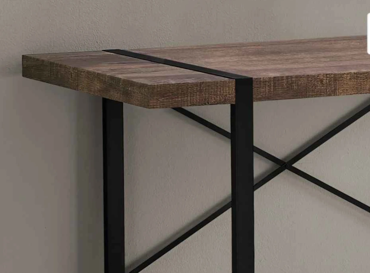 Monarch Computer Desk - Brown Reclaimed Wood/Black Metal - photo 3