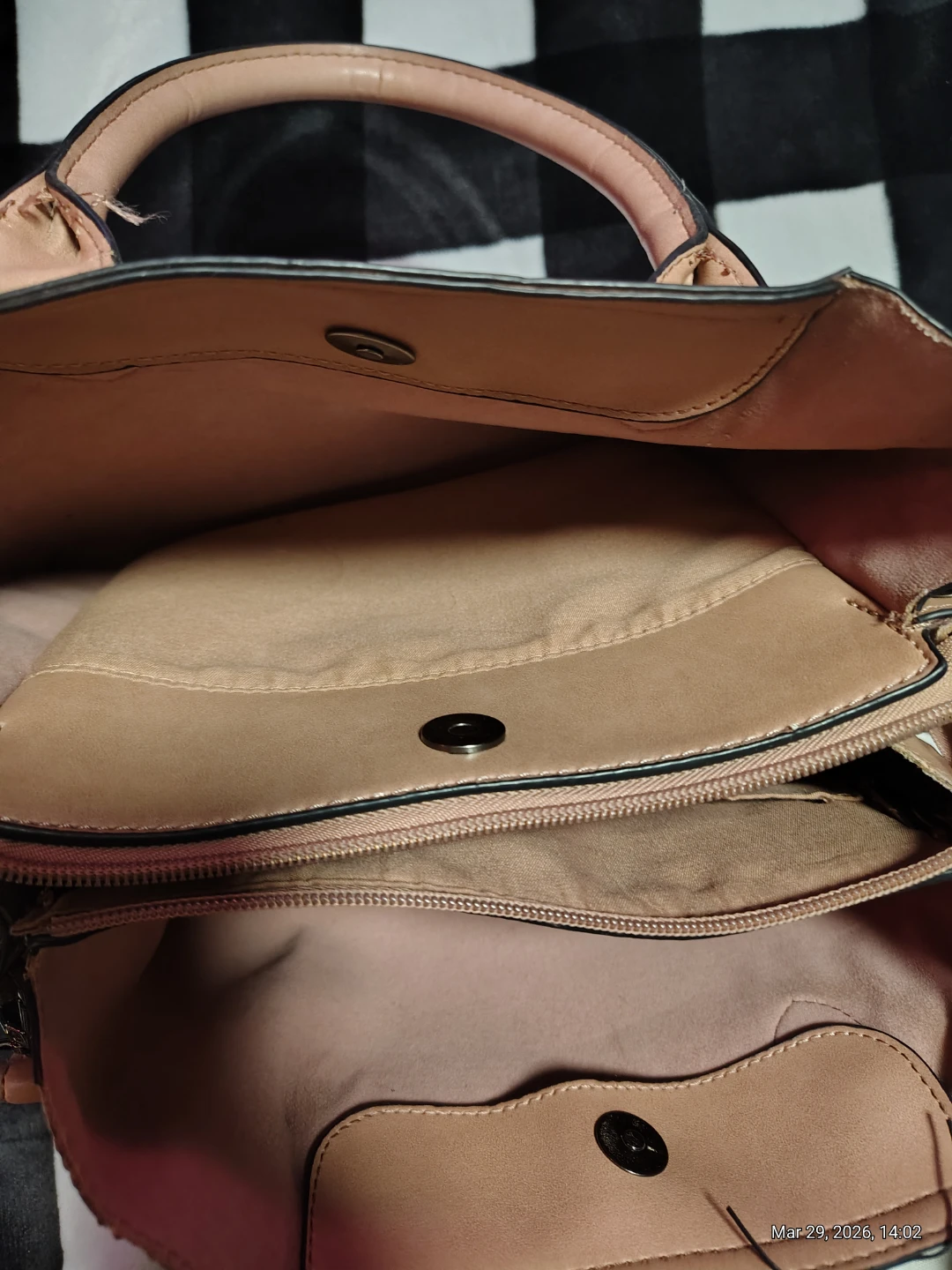 Dusty Rose Tote Handbag with Shoulder Strap - photo 3