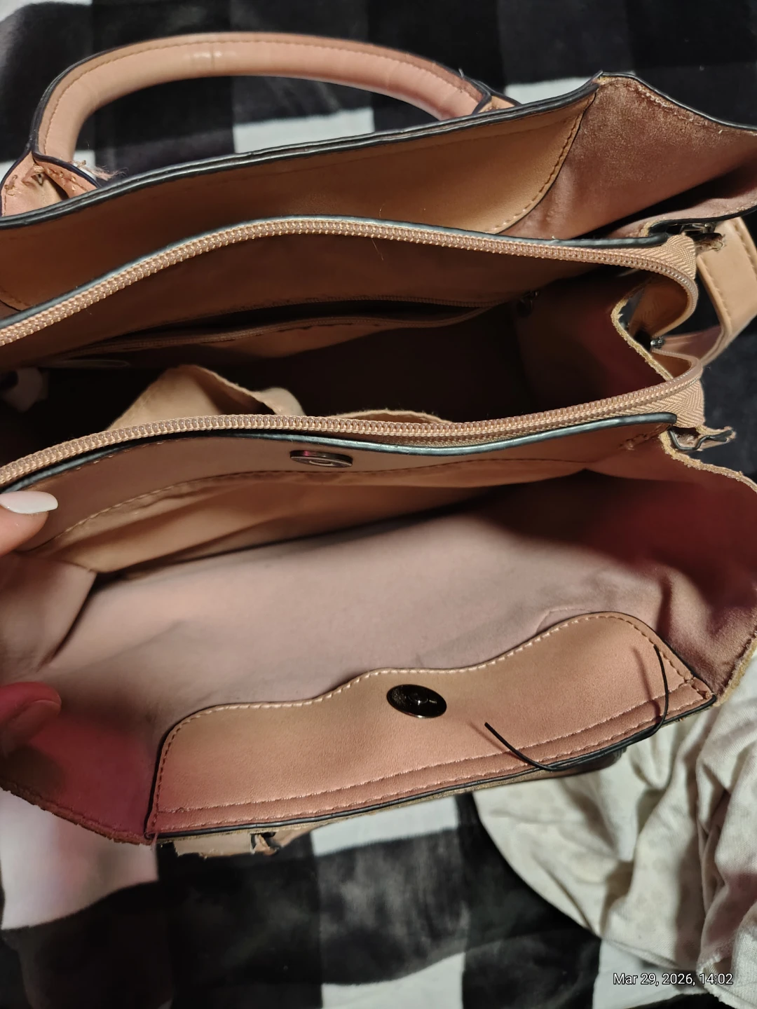 Dusty Rose Tote Handbag with Shoulder Strap - photo 4
