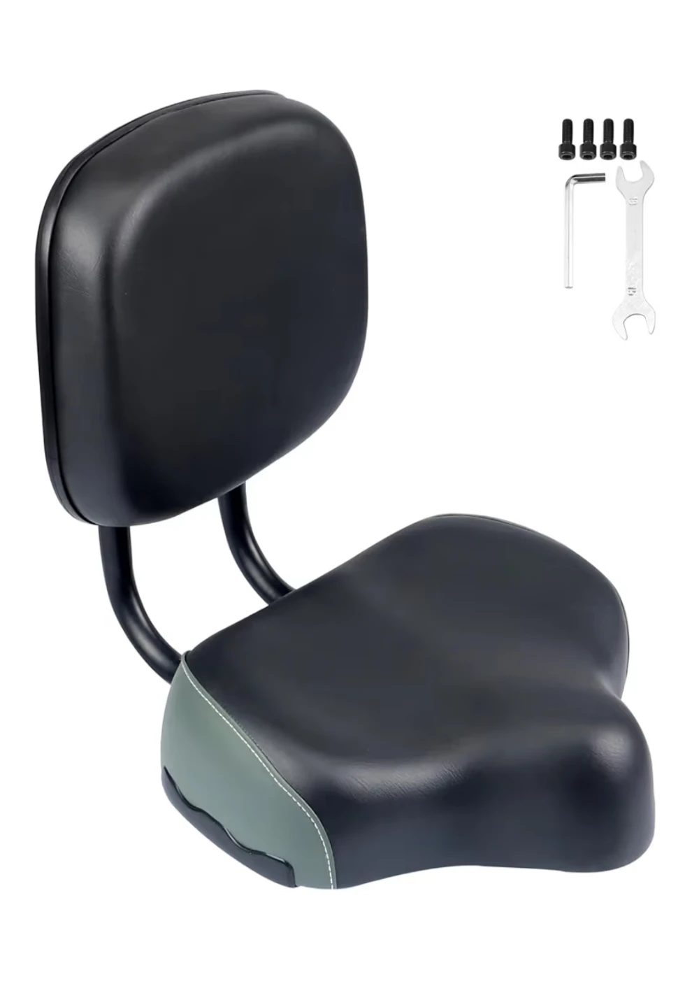 Oversized Bike Seat with Backrest Comfort Bicycle Saddle MTB