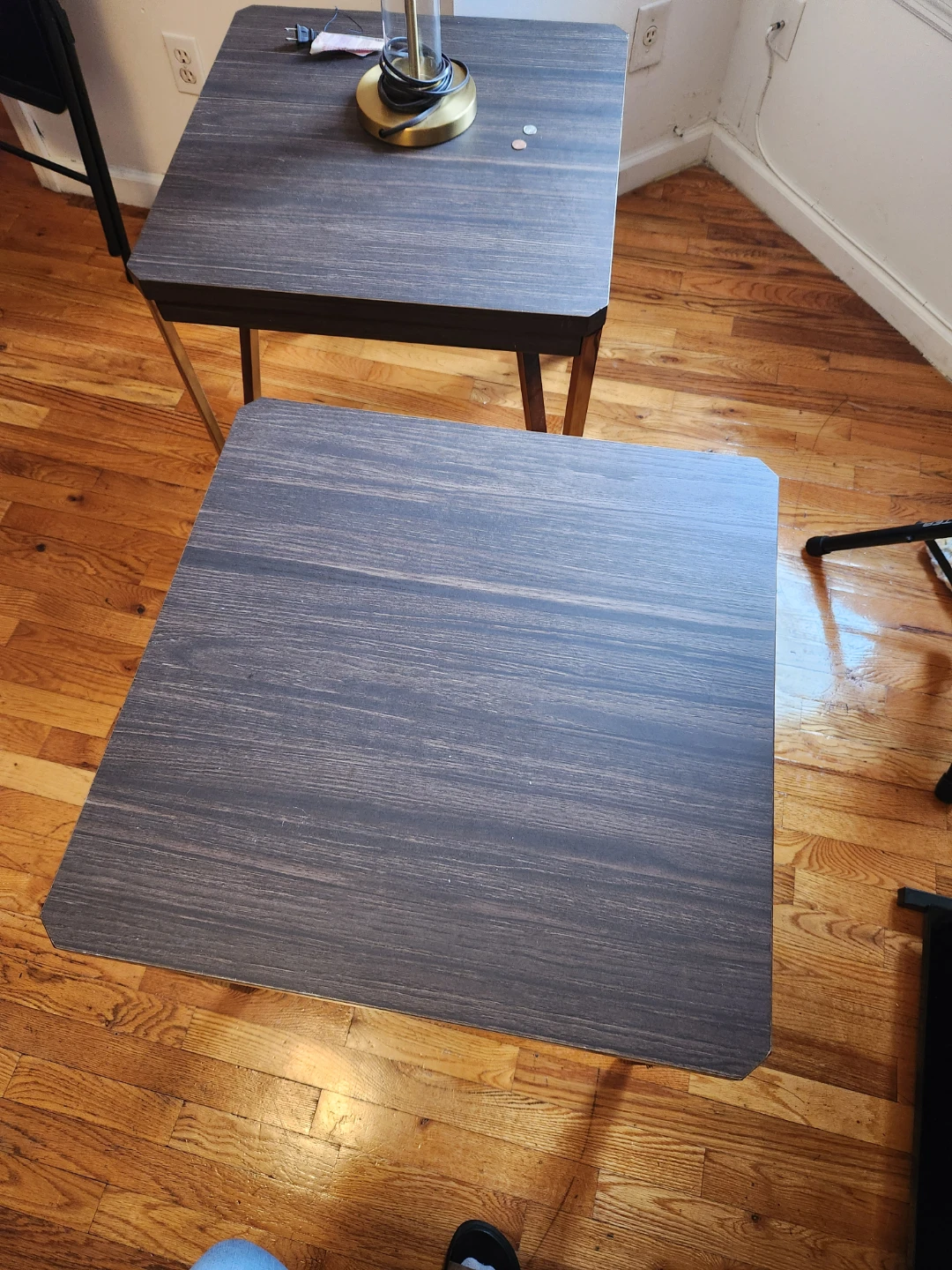 Set of 2 Dark Wood Accent Side Tables - photo 3