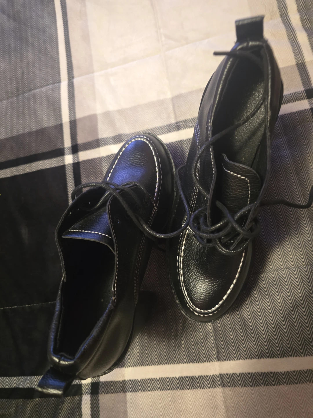 Black Platform Heeled Lace-Up Shoes - photo 2