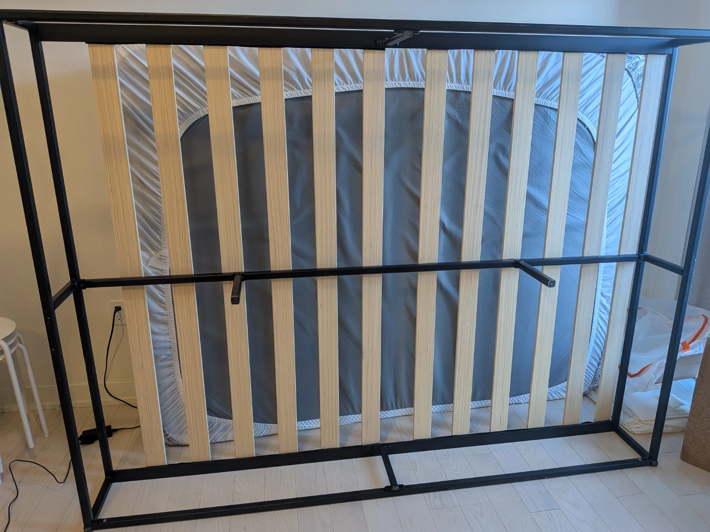 Queen Metal Platform Bed Frame with Wood Slats - photo 2