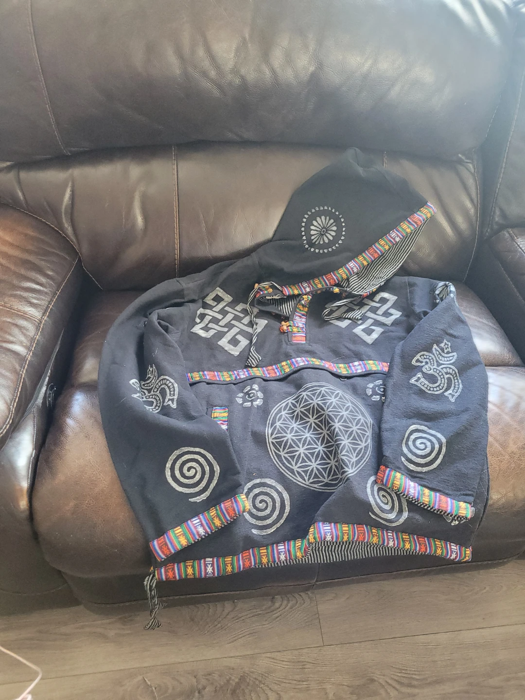 Black Graphic Print Hoodie