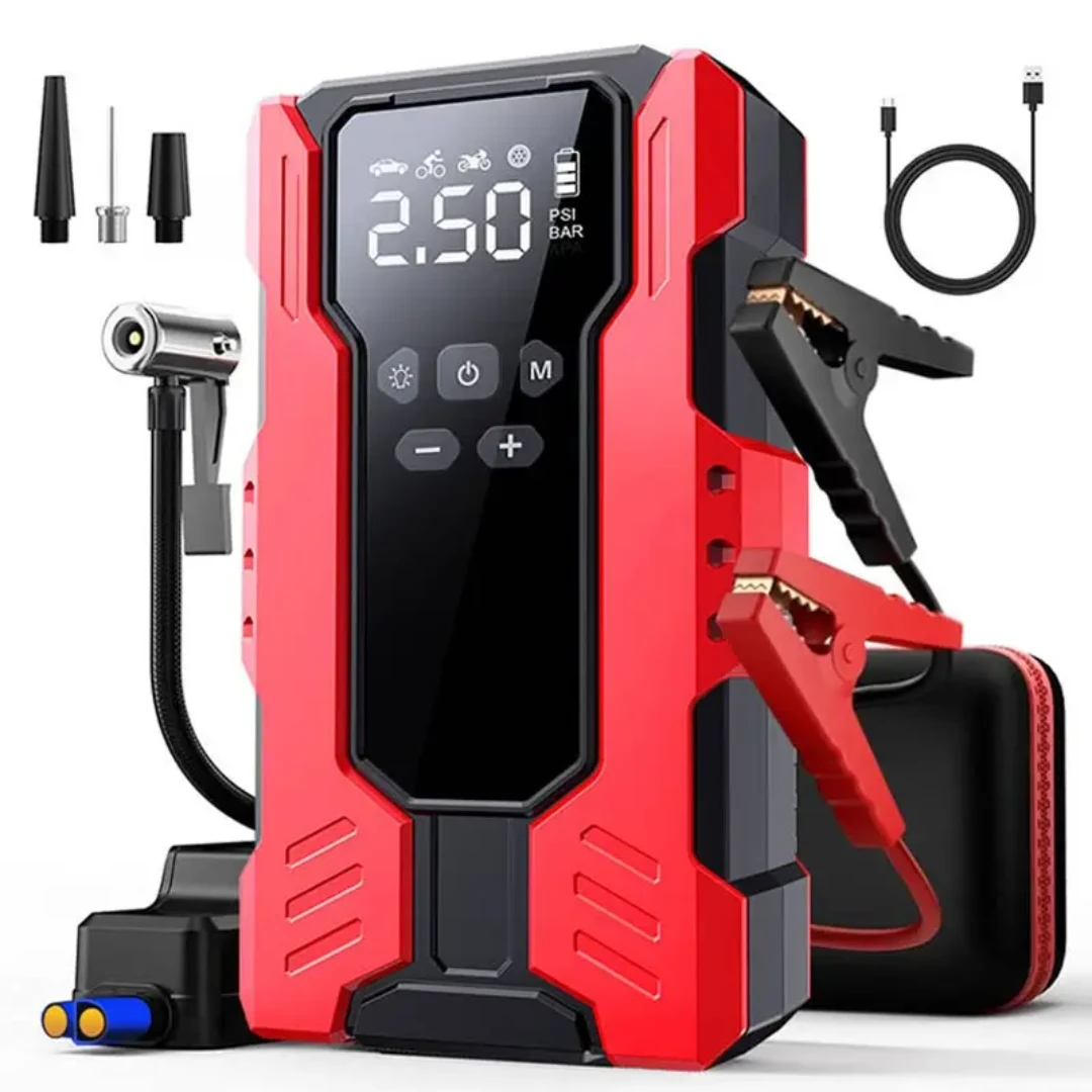 Portable Jump Starter with Air Compressor 18000mAH 4000A peak