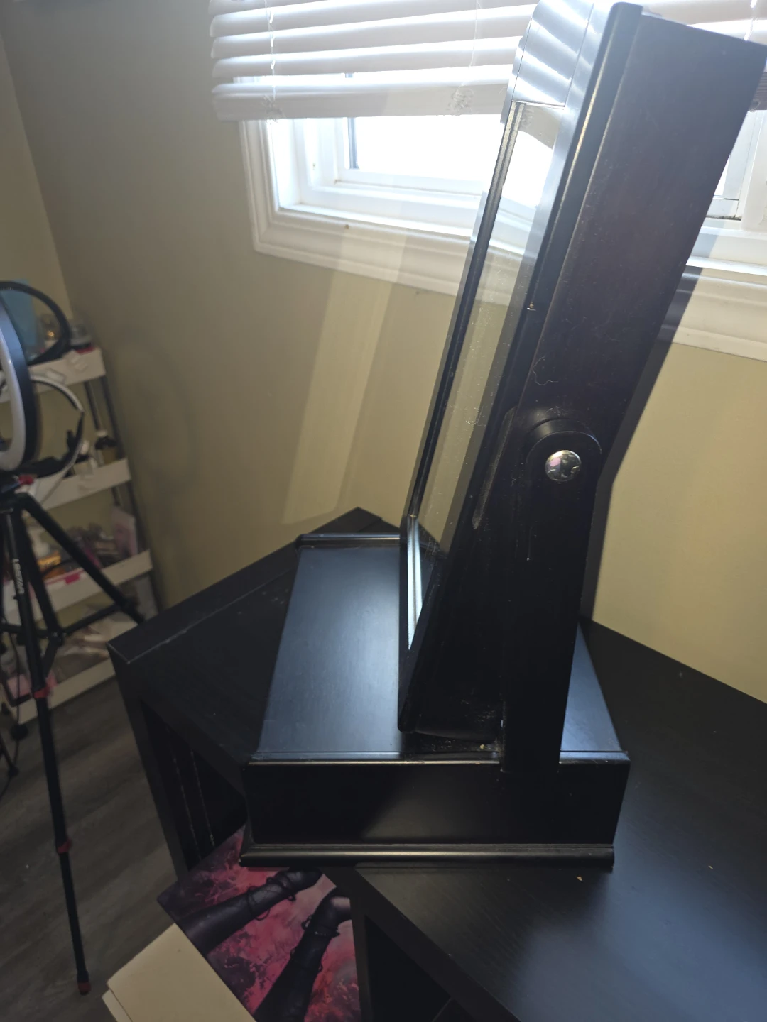 Black Swivel Vanity Mirror with Jewlery Box - photo 3