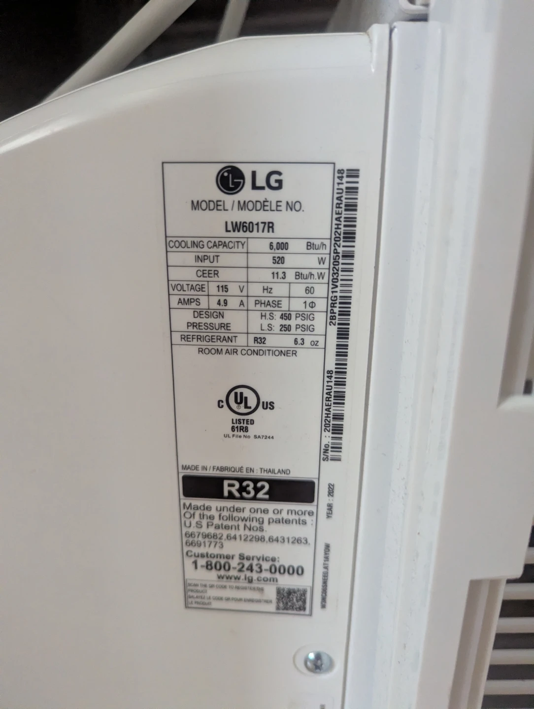 LG LW6017R Window Air Conditioner - photo 3