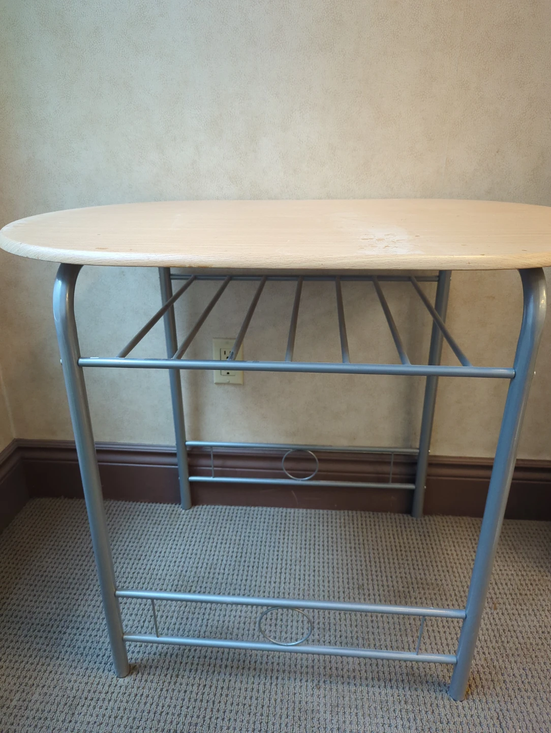 Oval Top Table with Metal Frame