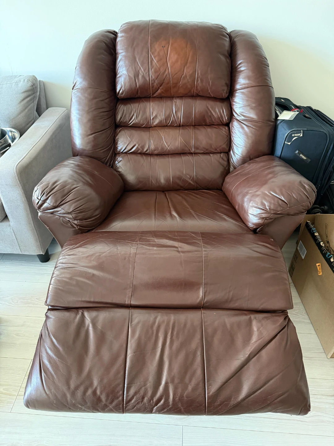 Brown Leather Recliner Chair