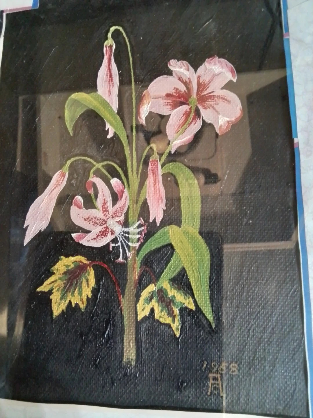 Vintage Signed Floral Oil Painting 1958 10x12" - photo 4